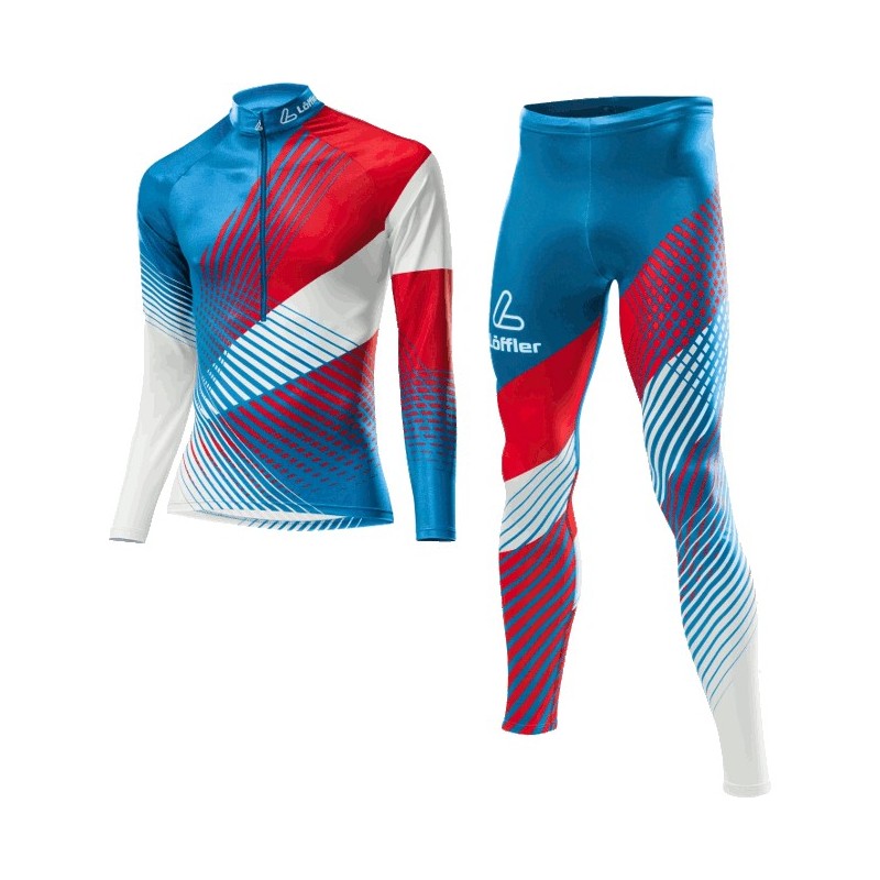 Löffler Langlauf ski suit WorldCup 2 blauw-rot-wit Löffler Langlauf ski suit WorldCup 2 blauw-rot-wit
